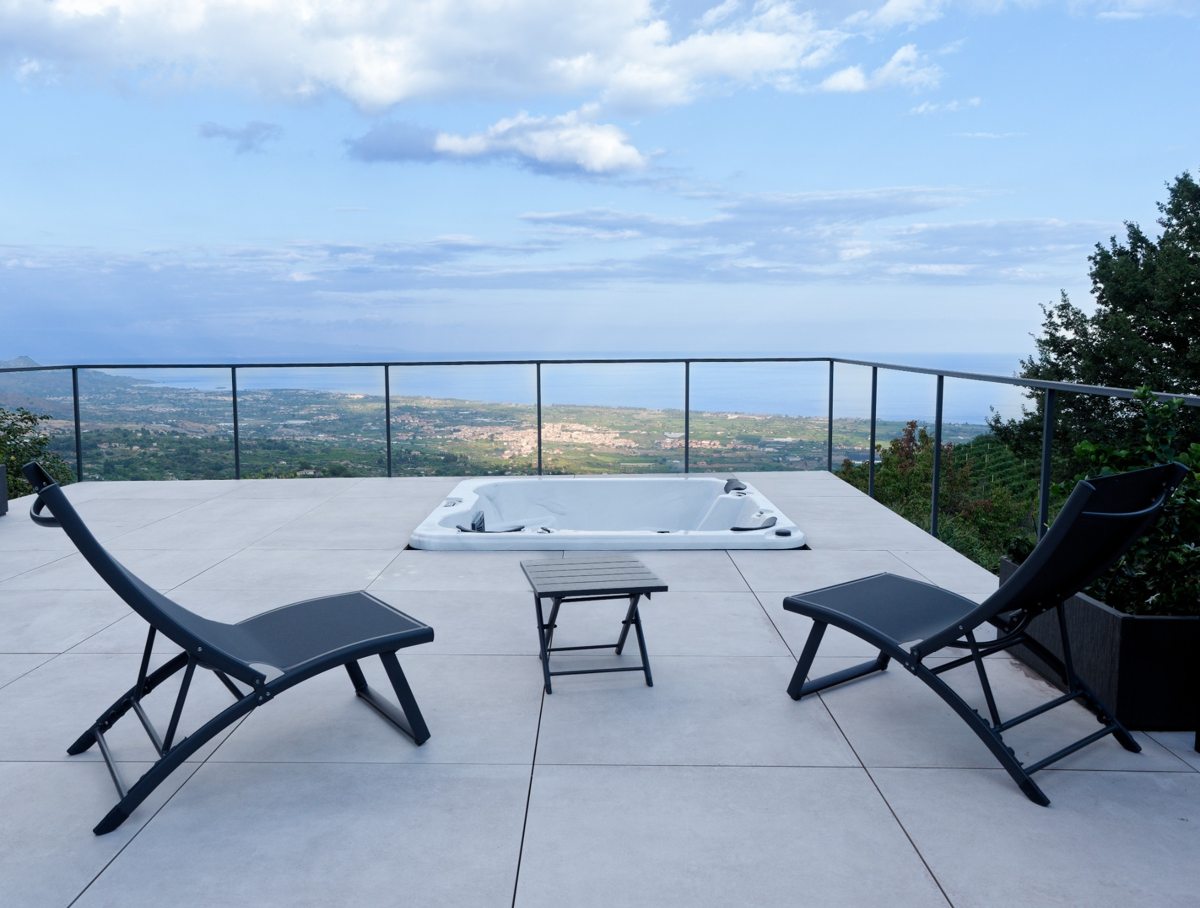 The panoramic terrace overlooking the sea