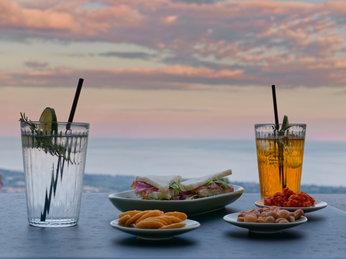 Sunset aperitivo with a sea view